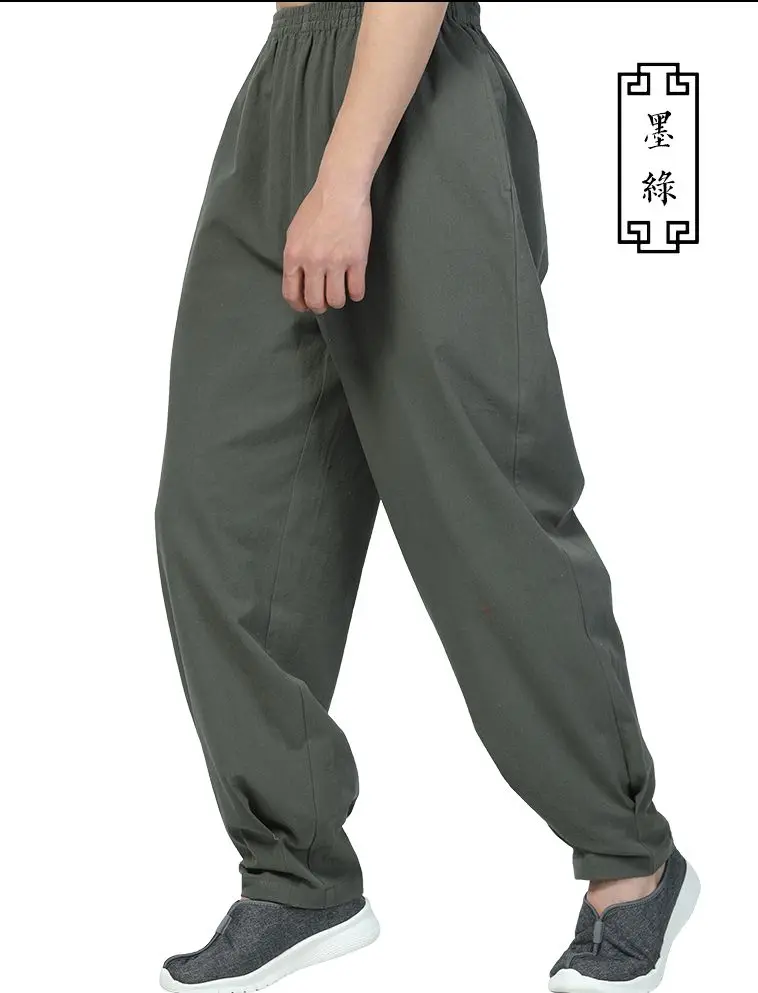 Unisex 5color Cotton Spring&Summer shaolin monk kung fu tai chi pants buddhist zen lay trousers martial arts bloomers