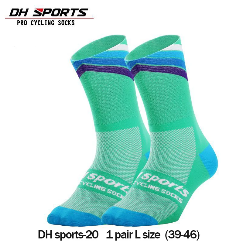 DH Sport Pro Beste Sport socken winddicht Coolmax warme Wetter Hoch radfahren socken Crazy Basketball Laufen athletisch Defeet - Цвет: Green