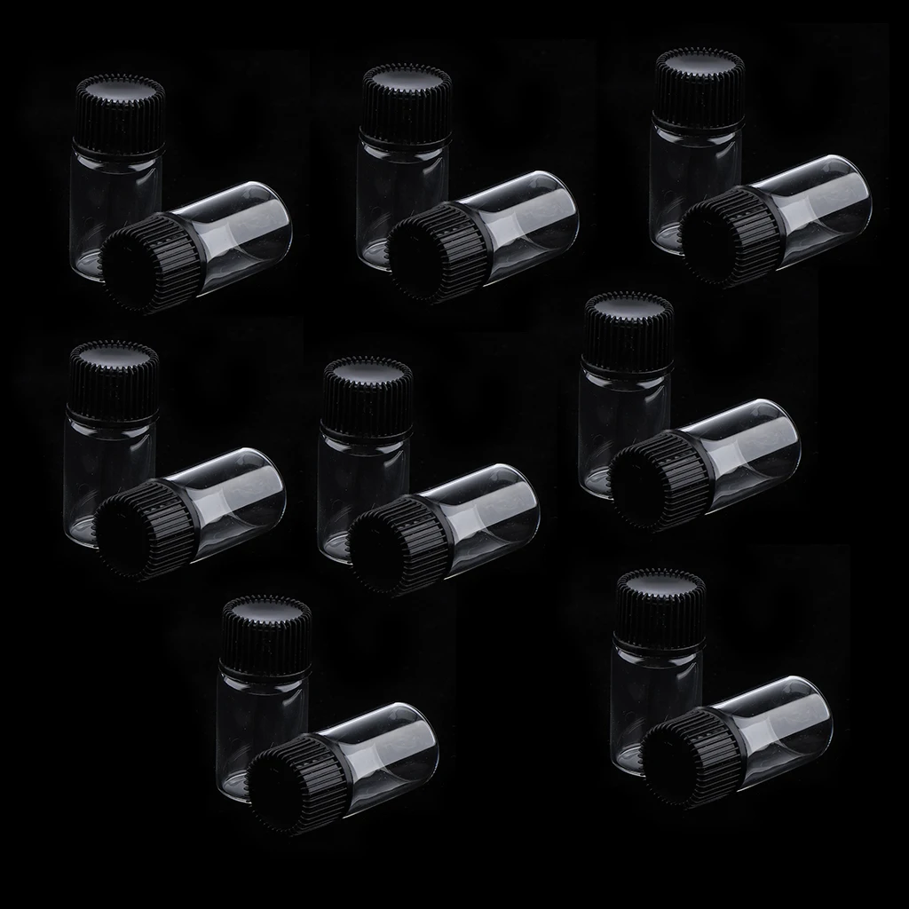 20 Packs 3ML Clear Glass Vials with Plastic Cap for Essential Oils, Aromatherapy, Fragrance, Serums