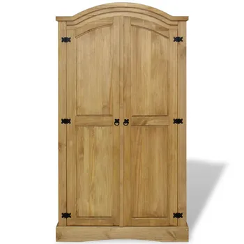 

Retro Nostalgia Solid Simple Door Assembly Wardrobe No Cabinet Floorstanding 2 Doors Wooden Wardrobe Bedroom Furniture