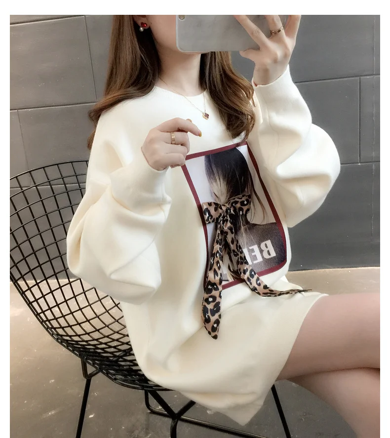 Autumn Time-limited Cotton Standard Full Women's Loose Pullover Sweater Bottoming New Net Foreign Air For Women