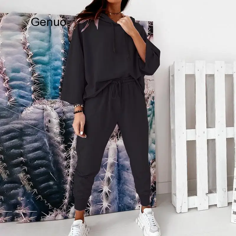 Однотонный Повседневный женский костюм модный кружевной с длинным рукавом и