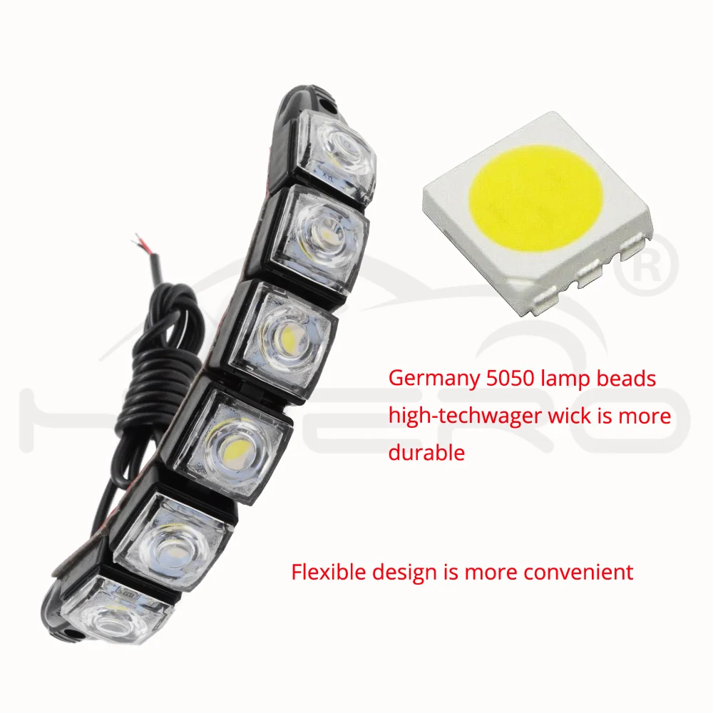 Hviero Car Styling COB DRL Fog Lights Flexible Silicone white Daytime Running Lights Auto Head Lamp Waterproof 10w Bright Led Fog Light car styling