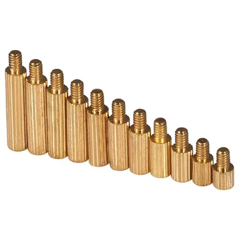 

30Pcs Brass Copper M2 Round Copper pillar Brass Screw Threaded Pillar PCB Standoff Spacer Camera stud