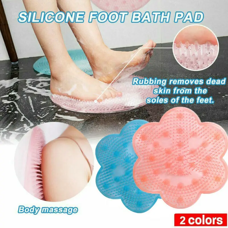 

High Quality Lazy Bath Massage Pad Silicone Suction Cup Bathroom Shower Mat Non-slip Bat New