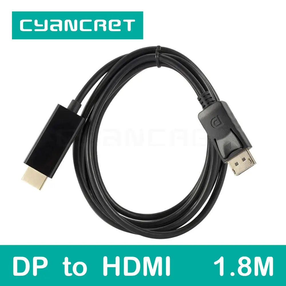 Video Cable Adapter DP to HDMI Port 1.8M Male-Male Transmits HD for Computer TV Monitor Projector Support 1080P | Электроника