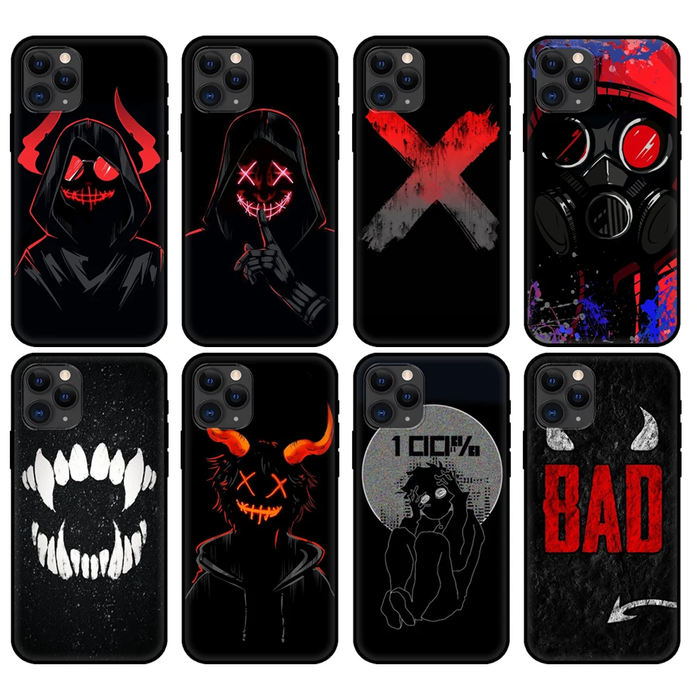 Черный чехол из ТПУ для iphone 5 5s se 2020 6 6s 7 8 plus x 10 XR XS 11 12 mini pro MAX задняя крышка с аниме