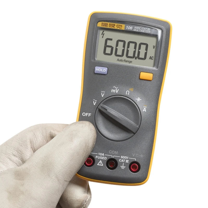 Горячий XD-Fluke 600V карманный цифровой мультиметр автоматический диапазон для тестирования сопротивления напряжения конденсатор диод