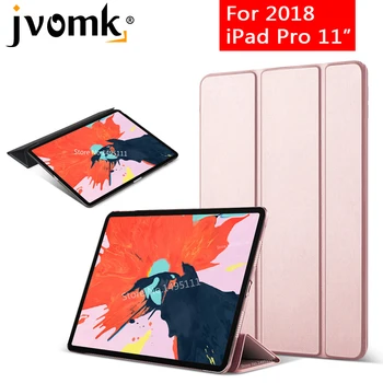 

Case for iPad Pro 11" 2018 PU Leather Transparent PC Back Ultra Slim Light Weight Trifold Smart Cover for iPad Pro 11 inch