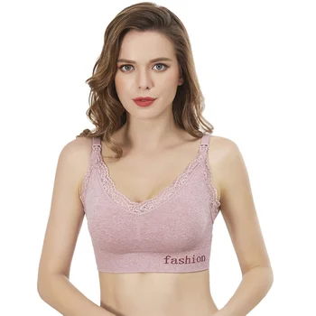 

Pregnant Bras Maternity Feeding Nursing Breastfeeding Cotton Bra Lace Solid Comfortable Underwear