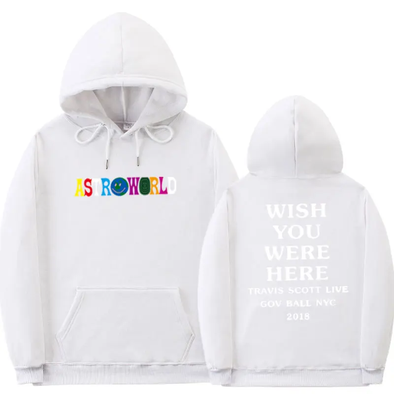 Трэвиса Скотта ASTROWORLD WISH YOU WAS HERE толстовки наборы уличная флисовая толстовка спортивные штаны Мужские Женские худи и брюки S-3XL - Цвет: White MS65