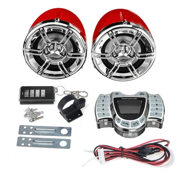 

FM Radio DC 12V Stereo Clock Handsfree LCD Display Motorcycle Speaker Music Amplifier Audio Anti Theft MP3 Player Aux Waterproof