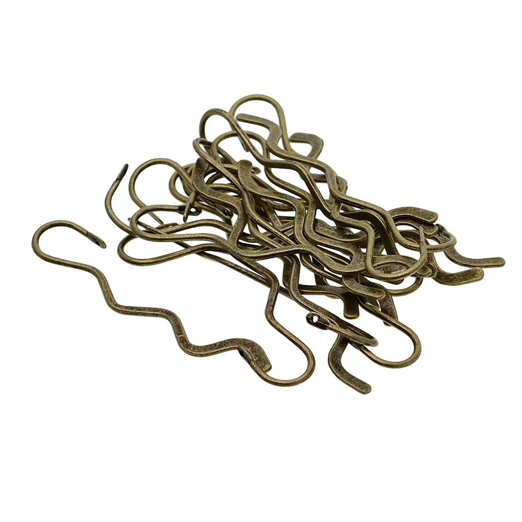 20 Pieces Vintage Antique Bronze Wave Bookmark Hooks Beading Book Marks Jewelry Making Findings DIY Pendant Necklace Craft 85mm