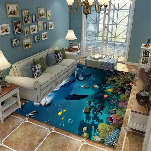 3D Океанский ковер, ковер для гостиной, спальни, Акула, ковер для стола, нескользящий детский домашний милый напольный коврик, морской мир, Детский ковер на заказ - Цвет: 6