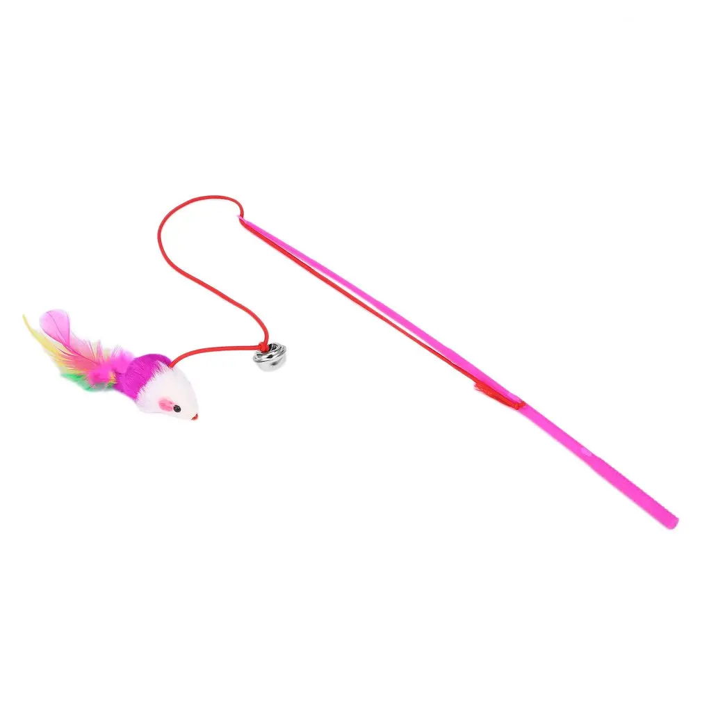 Feather Toy Wand Teaser Wand Cat Toys Interactive Retractable Wand Rod with Assorted Feather Toy for Exercising Kitten or Cat