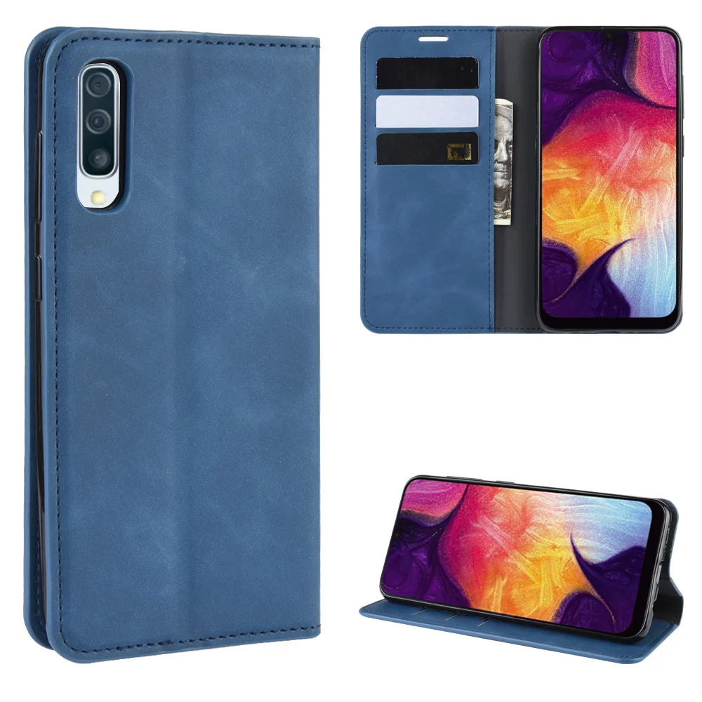 Кожаный чехол-книжка в стиле ретро для samsung A50, A30, A20, S10 Plus, чехол с магнитной застежкой, чехол-бумажник для samsung A50S, S11, чехол для телефона