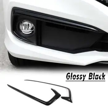 

1 Pair Glossy Black ABS Front Bumper Fog Light DRL Eyebrow Cover Trim Stickers Fit For Honda For Civic 2019+
