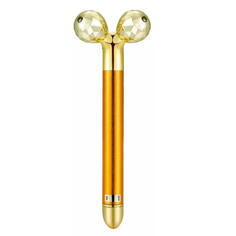 Новый массажер для лица Gold Stick 24K 3D роликовый с контролем полезный массажный ролик