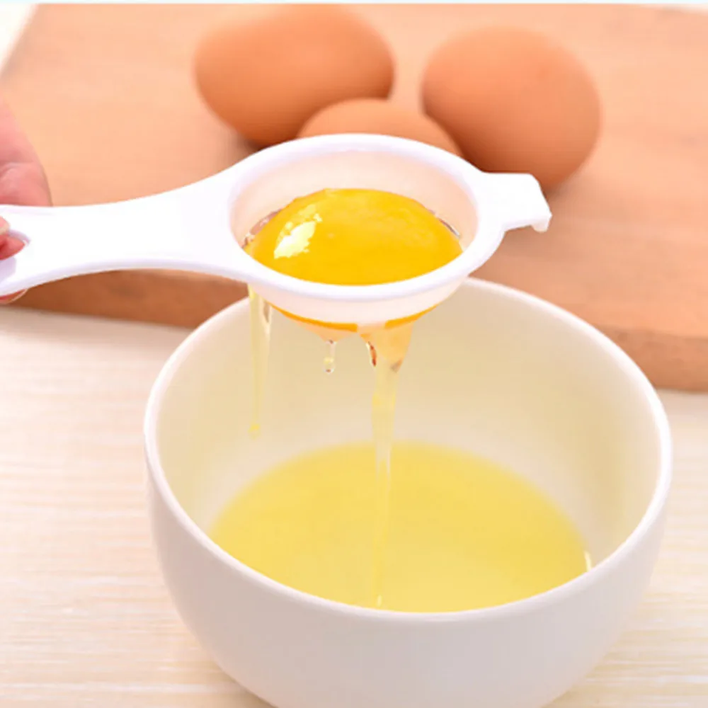 

Kitchen Tools Egg Separator Sifting Kitchen Gadget Plastic Filter Sieve Divider Cooking Eggs Holder яйца яйца 12.8*6.1*2.5