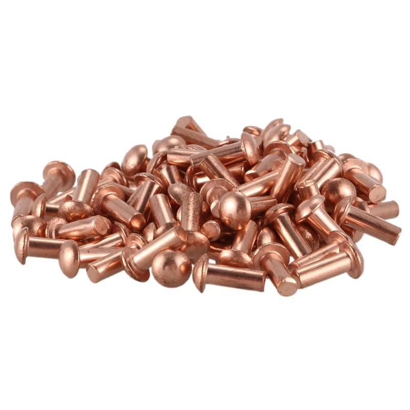 

100pcs 3 * 8mm round head solid copper rivets fasteners