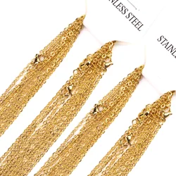 LUXUSTEEL Stainless Steel Rolo Link Cuban Chains - Set of 10 (1mm 55cm 22inch)