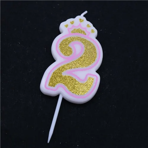 golden pink 2 1 шт. цифровые свечи для милых детей подарок на день рождения топперы на свадебный торт вечерние украшения детский душ торт аксессуары - Цвет: golden pink 2