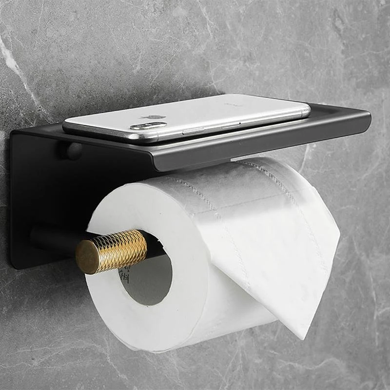 Description Picture 3 of itemBathroom Hardware Sets Black Gold Stainless Steel With Nail Wall Mounted Bath Towel Bars Roll Paper Storage Rack Single Hook