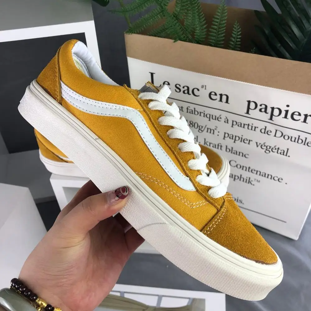 Оригинальные мужские/женские беговые кроссовки VANS OFF THE WALL без шнуровки