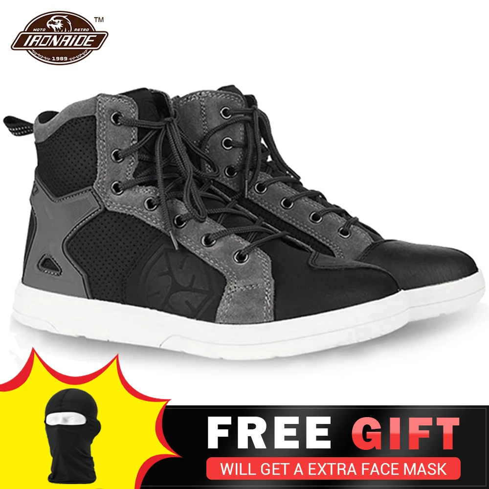 SCOYCO Motorcycle Boots Men Motorcycle Shoes Moto Riding Boots Breathable Motorbike Biker Motocross Touring Protective Shoes