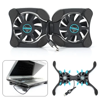 

Notebook Cooling Pad Small Size Laptop Cooler Folding USB Type Laptop Coolers Two Fans for Students Business Man
