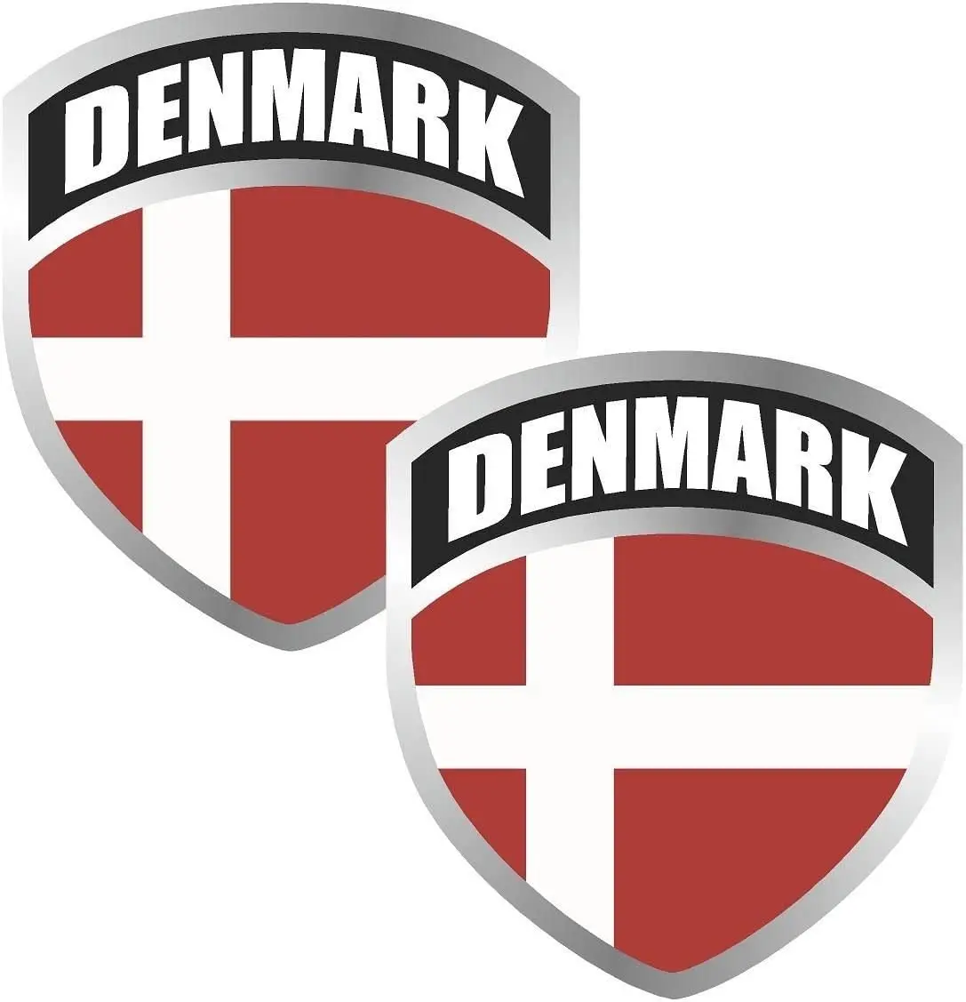 4x3.4inches Denmark Danish Nordic Flag Shield Vinyl Decal Sticker for Car Truck Window Bumper 2Pcs | Автомобили и мотоциклы