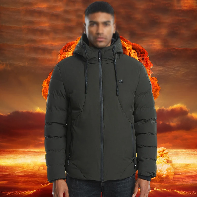 

L-7XL USB Electric Heating Jacket Thermal Warm Cloth Plus Size Winter Coat Outdoor high strength Heating Jacket Coat