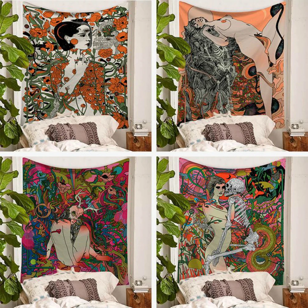 

Wall Hanging Tapestry Printed Banshee Throw Rug Blanket Yoga Mat Carpet Home Decor Wall Cloth Mandala Hippie Boho Drop Shipping