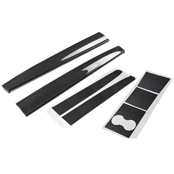 

1 Set Car Center Console Dashboard Vinyl Wrap Kit Stickers Carbon Fiber & 1 Set Center Console Dashboard Panel Wrap Overlay Cove