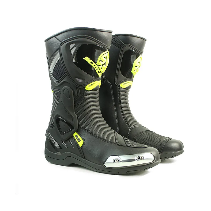 SCOYCO MR001 Motorcycle Riding Boots High Ankle Anti-skip Shockproof Racing  Speed Boot Metal Slide ATV/MTB/MX Safety Motor Shoes - AliExpress