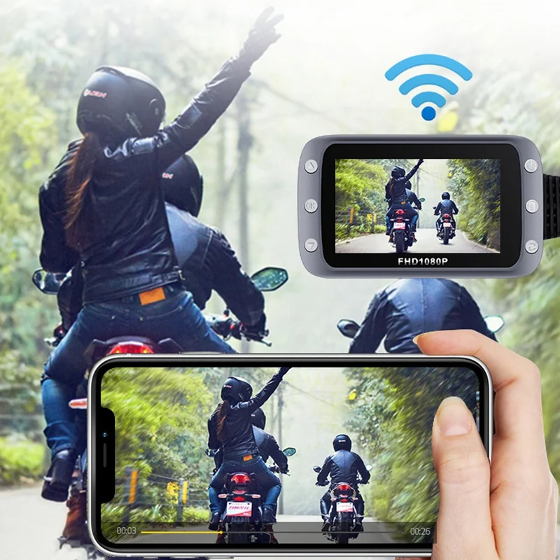  HD Vorne und Hinten 1080P Objektiv mit Wifi Motorrad Lokomotive Fahren Recorder GPS Fahren Recorder