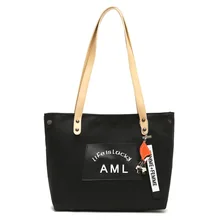 Большая женская сумка зимняя новая стильная Большая вместительная Холщовая Сумка универсальная в Корейском стиле Harajuku сумка на одно плечо F