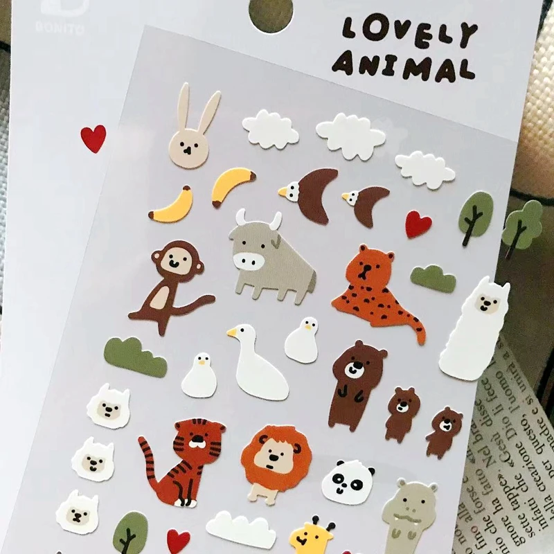 Bonito Lovely Animal Stickers Scrapbooking Material Forest Zoo