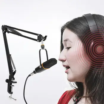 

Studio Condenser Microphone High Output Low Noise for Network Karaoke 16mm Wire with Brakcet New