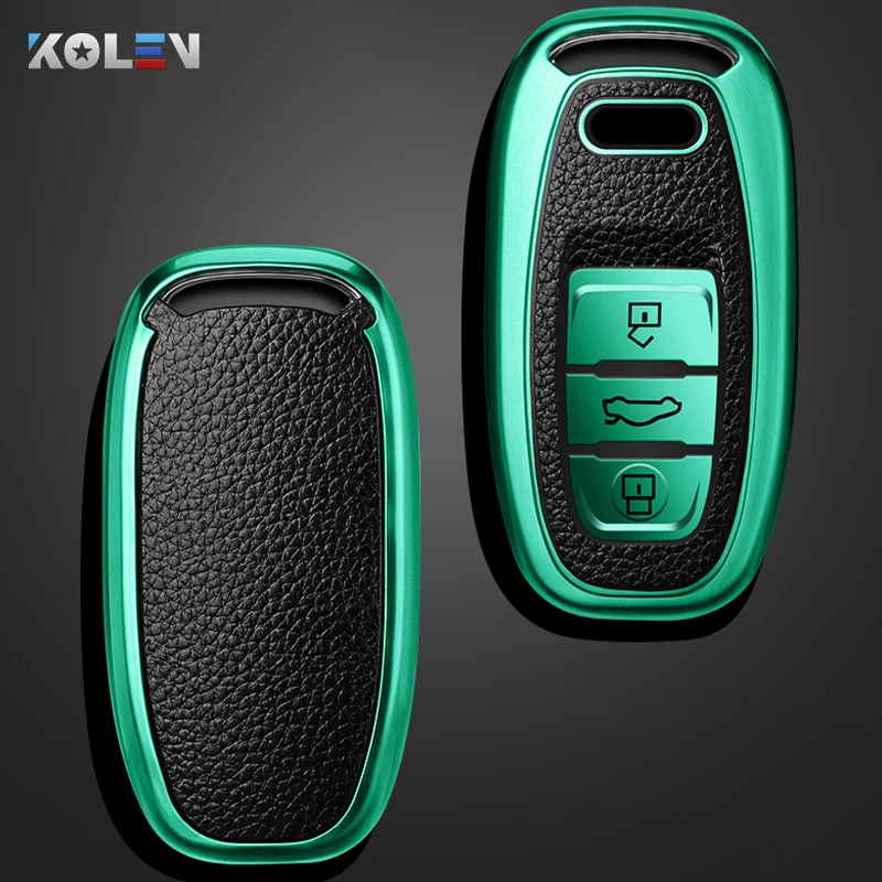 Custodia per chiave a distanza per auto in pelle TPU Shell per Audi A1 A2 A3 A4 A5 A6 A7 A8 Q3 Q5 Q7 Quattro accessori senza chiave Car Styling - H704c1399e4d54271a05e1a29da6759ceC