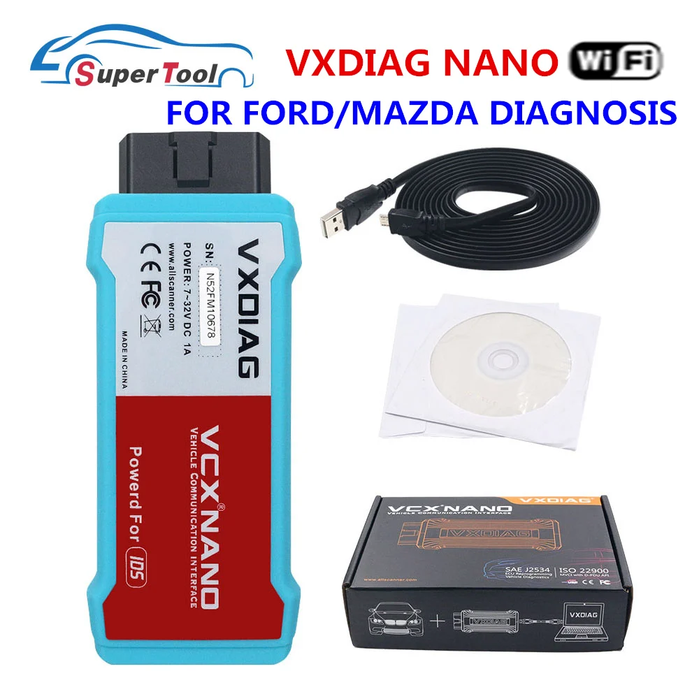 Автомобильный диагностический прибор 2 в 1 VXDIAG VCX NANO для Ford USB/WIFI OBD2 Mazda IDS V112 V115 OBDII