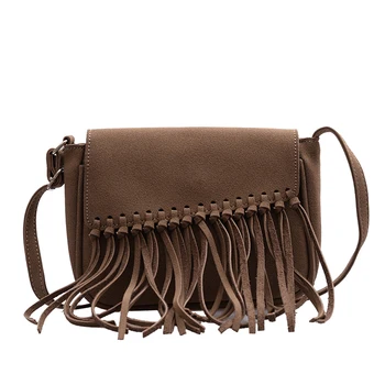 

Vintage Fashion Female Square Bag 2019 New High Quality Matte PU Leather Women's Designer Handbag Tassel Shoulder Messenger Bag