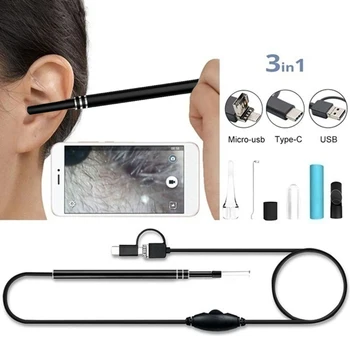 

Ear Cleaning Endoscope 3 in1 USB HD Visual Ear Spoon 5.5mm Mini Camera Ear pick Otoscope Borescope Tool Health Care