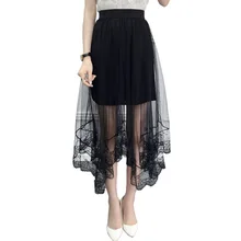 Женская длинная юбка на шнуровке с высокой талией в Корейском стиле Харадзюку, Женская юбка длинного размера плюс, открытая юбка для офиса, летняя одежда