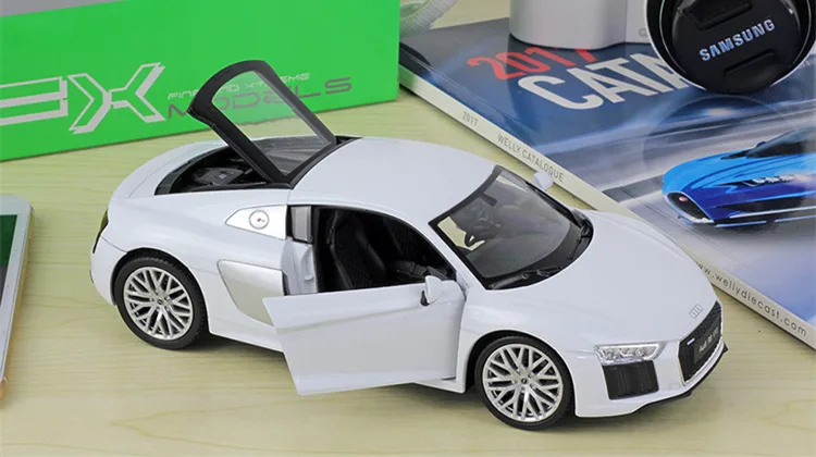 WELLY 1:24 Audi R8 V10 автомобиль спортивный автомобиль имитация сплава Модель автомобиля ремесла украшение Коллекция игрушек инструменты подарок