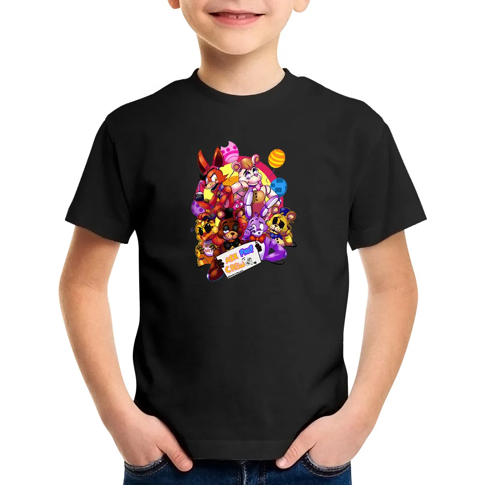 

2020 Summer Kids T Shirt Tees Five Nights at Freddy's Boys Girls Short Sleeve T-shirt Anime Cotton Men Women Family T Shirt