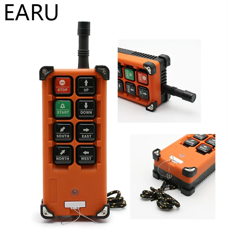  Wireless Industrial Remote Controller Switches Hoist Crane Control Lift Crane 1 Transmitter + 1 Rec