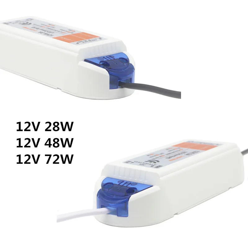 Светодиодная лента питания DC 12V 18W 28W 48W 72W 100W трансформаторы высокого качества безопасности светодиодный драйвер