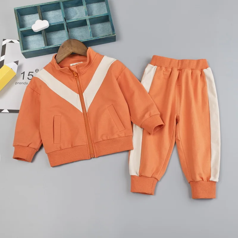 

19 Autumn New Style CHILDREN'S Cardigan Hoodie Suit BOY'S CHILDREN'S Sports Suit Baby Two-Piece Set