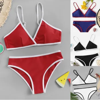 

Summer Swimsuit Womens Swimming Push Up Bikini Sets Costume Padded Monokini Bikinis 2020 Mujer Swimwear Beach Swim Suit New #4